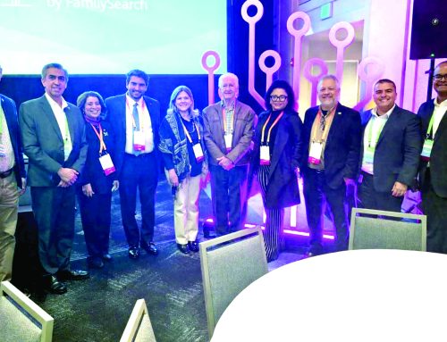 Reunión con directivos de FamilySearch en el evento Roots Tech en Salt Lake City, Utah.